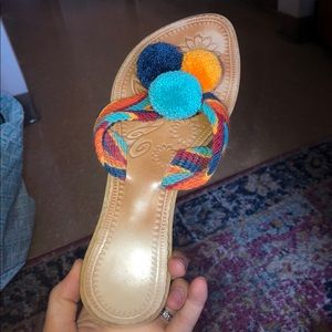 Handmade Pom Pom flip flops